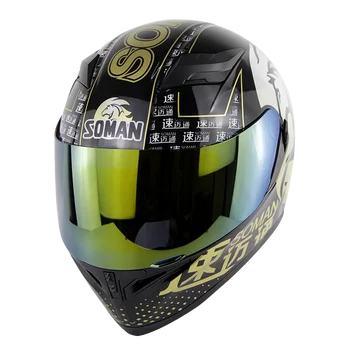 

ECE Helmets Motorcycle Helmet Double Lens Highway Riding casco capacete moto Motorbike For Soman SM960 Full Face+Multi Visor