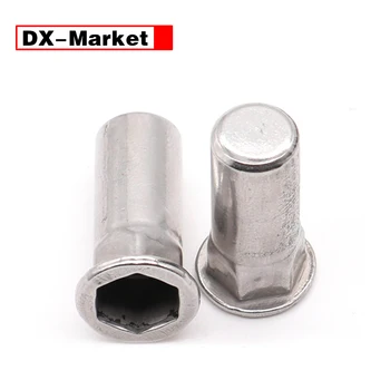 

m4 m5 m6 m8 m10 m12 close end rivet nut ,304 stainless steel flat head semi-hex body rivet nut ,K014