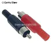 10 шт./лот 5 черных и 5 красных пластиковых разъемов RCA AV, пластиковый корпус, стерео аудио штекер, канальный двойной разъем «сделай сам» ► Фото 2/6