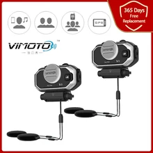 אנגלית גרסה קל רוכב Vimoto V8 קסדת Bluetooth תואם אוזניות אופנוע סטריאו נייד GPS 2 דרך רדיו