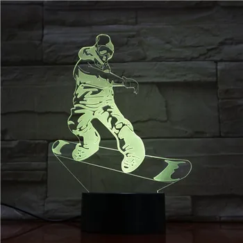 

The Skateboard Sliding Plate 3D Lamp wonderful gift for child multi-color with Remote Led Night Light Lamp for birthday