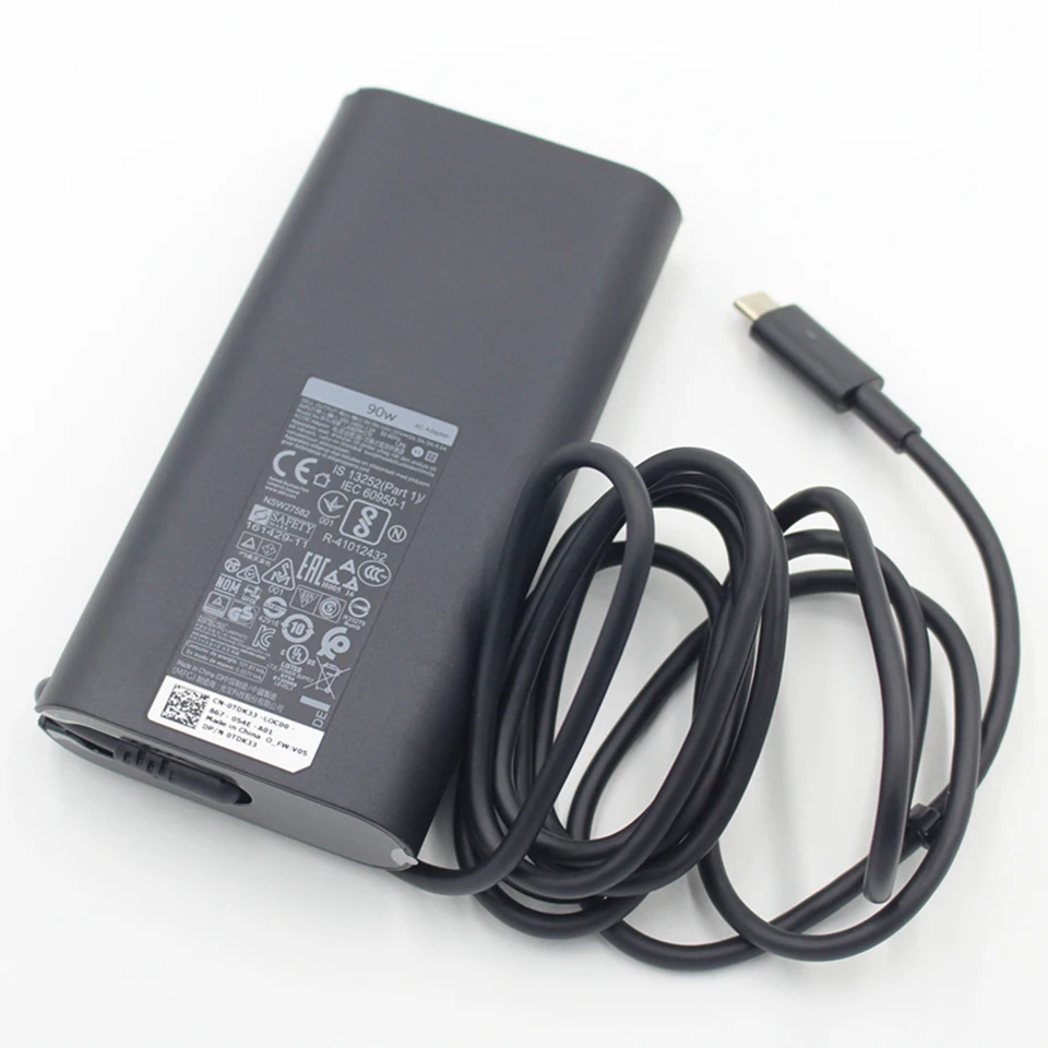 Dell Thunderbolt3 Latitude 11 5175 XPS15-9560 m7520 충전기 전원 공급 장치 용 새 원본 90w 20V 4.5A type-C PD USB AC 어댑터