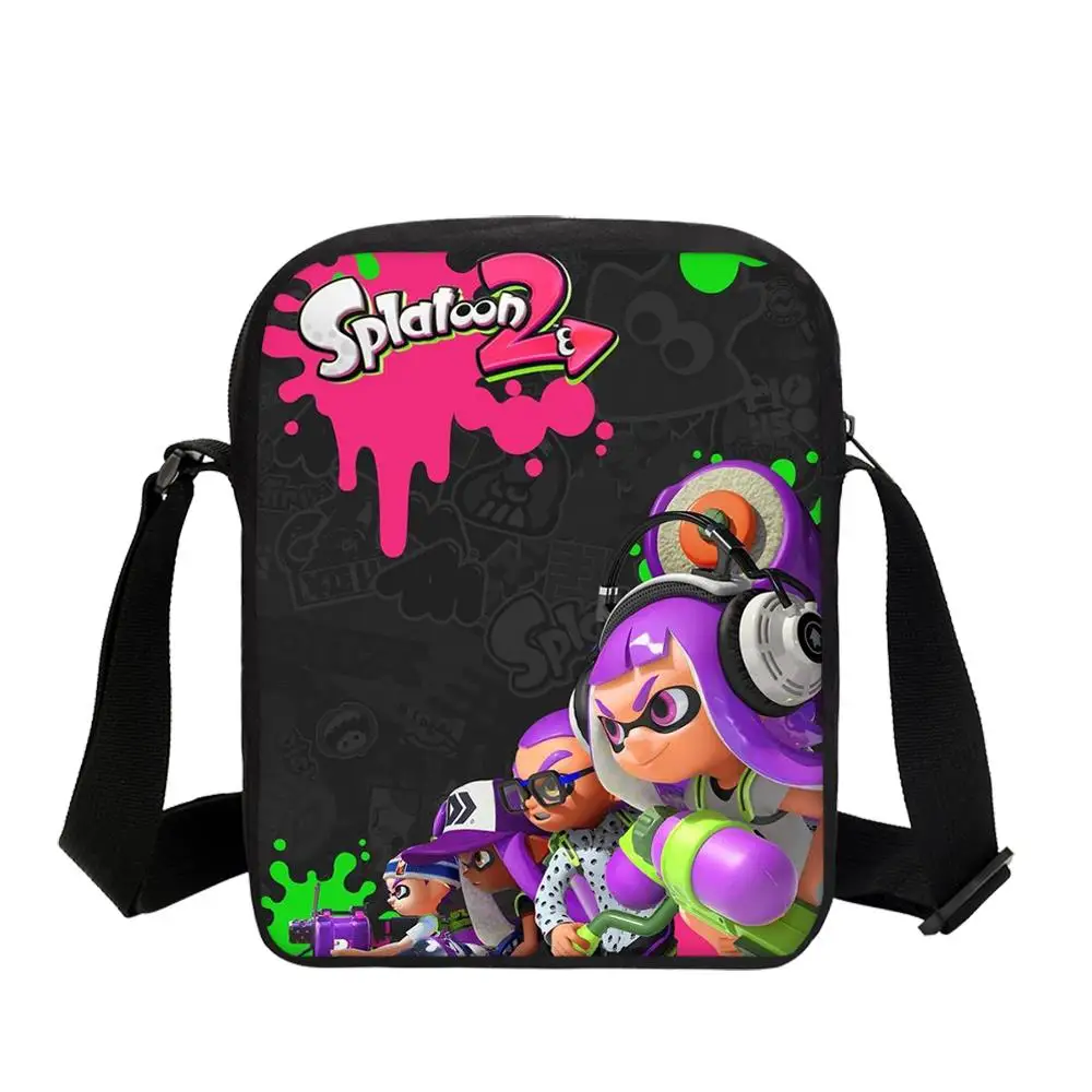 Splatoon 2 Мультяшные женские сумки маленькие школьные сумки на плечо кошелек для девочек игра Аниме дорожная сумка для мальчиков сумка через плечо Messenegr - Цвет: Небесно-голубой