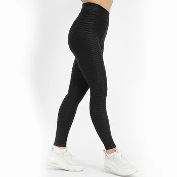 NORMOV Workout Women Leggings Fitness High Waist Elastic Push Up Striped Ankle Length Polyester Leggin Casual Solid Leggings 6
