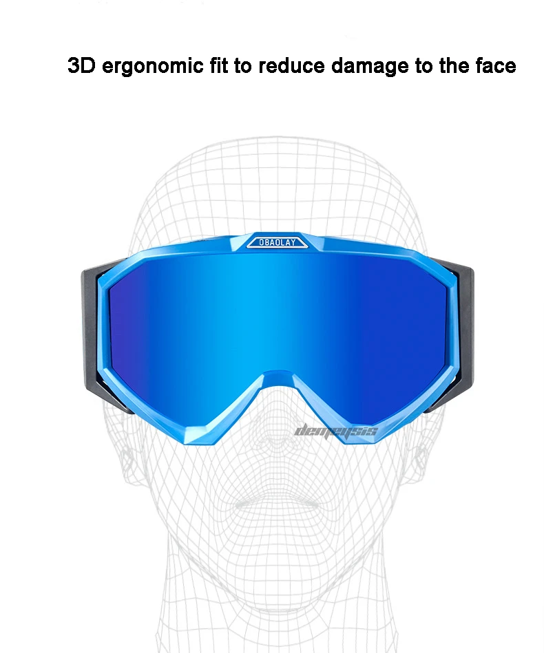 UV400 Защитные очки для катания на лыжах двухслойные противотуманные очки для сноуборда мужские и женские зимние лыжные очки
