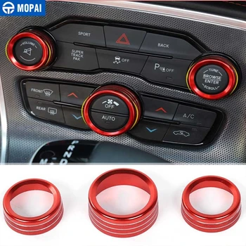 

MOPAI Car Air Conditioning Audio Switch Knob Decoration Cover Ring for Dodge Challenger for Dodge Charger 2015+ Accessories