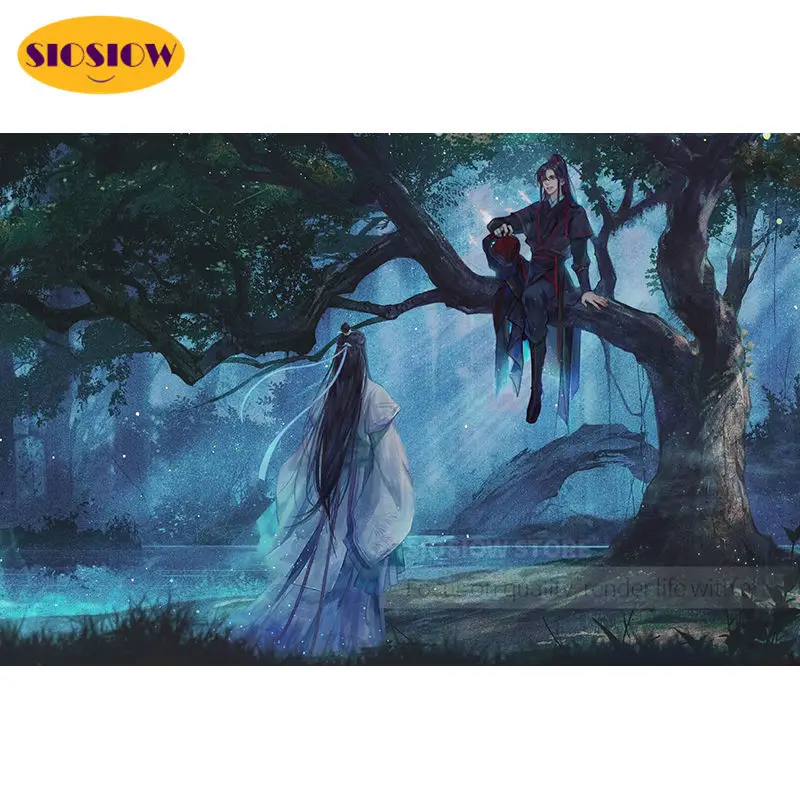 5D Diy алмазные картины Mo Dao Zu Shi постеры китайский аниме Рисунок Алмазная мозаика вышивка полная круглая вышивка крестиком декор комнаты|Алмазная роспись, вышивка крестом| | АлиЭкспресс