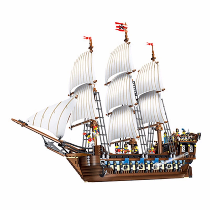 

New 22001 Of Print Pirate Of Empire Warship Ship legoinglys Spelling Insert Alpinia Oxyphylla Toys Building Blocks 1717pcs 83038