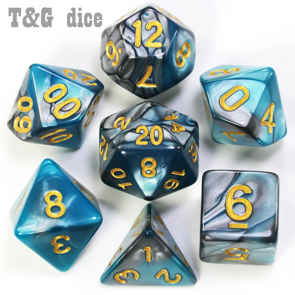 Крутые Разноцветные Игральные Кости 7 шт./компл. Dnd доска с кубиками игры/ролевые
