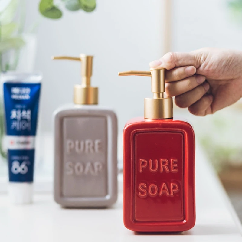 470ML Liquid Soap Dispenser Ceramic Shampoo Hand Sanitizer Pump Bottle Kitchen Bathroom Accessories Outdoor Travel Bottle 470ML Liquid Soap Dispenser Ceramic Shampoo Hand Sanitizer Pump Bottle Kitchen Bathroom Accessories Outdoor Travel Bottle