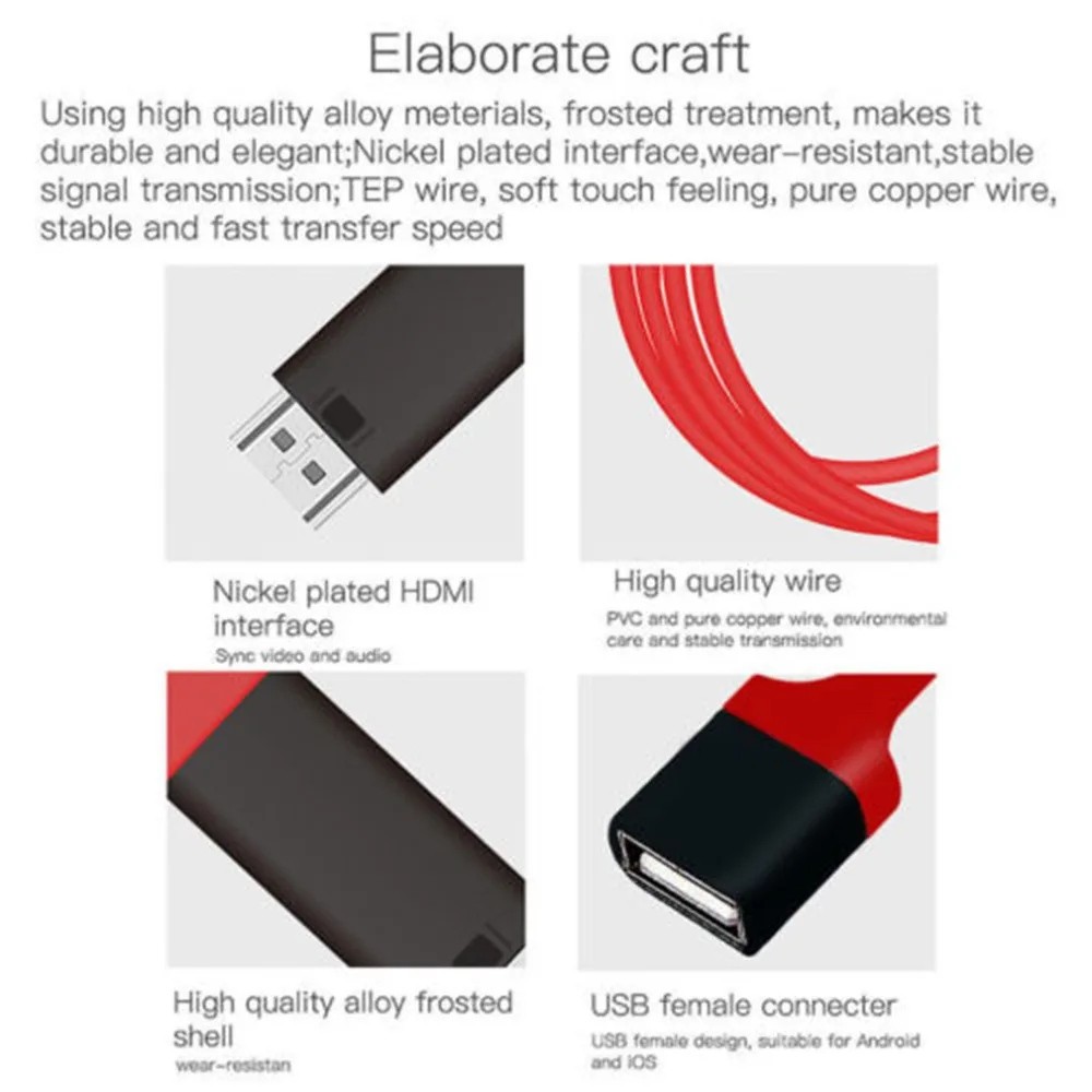 1080P Micro-USB MHL к hdmi-кабель, адаптер для IOS8 для Android адаптер поддерживает двухсистемную перекрестную платформенную кабельную адаптеру