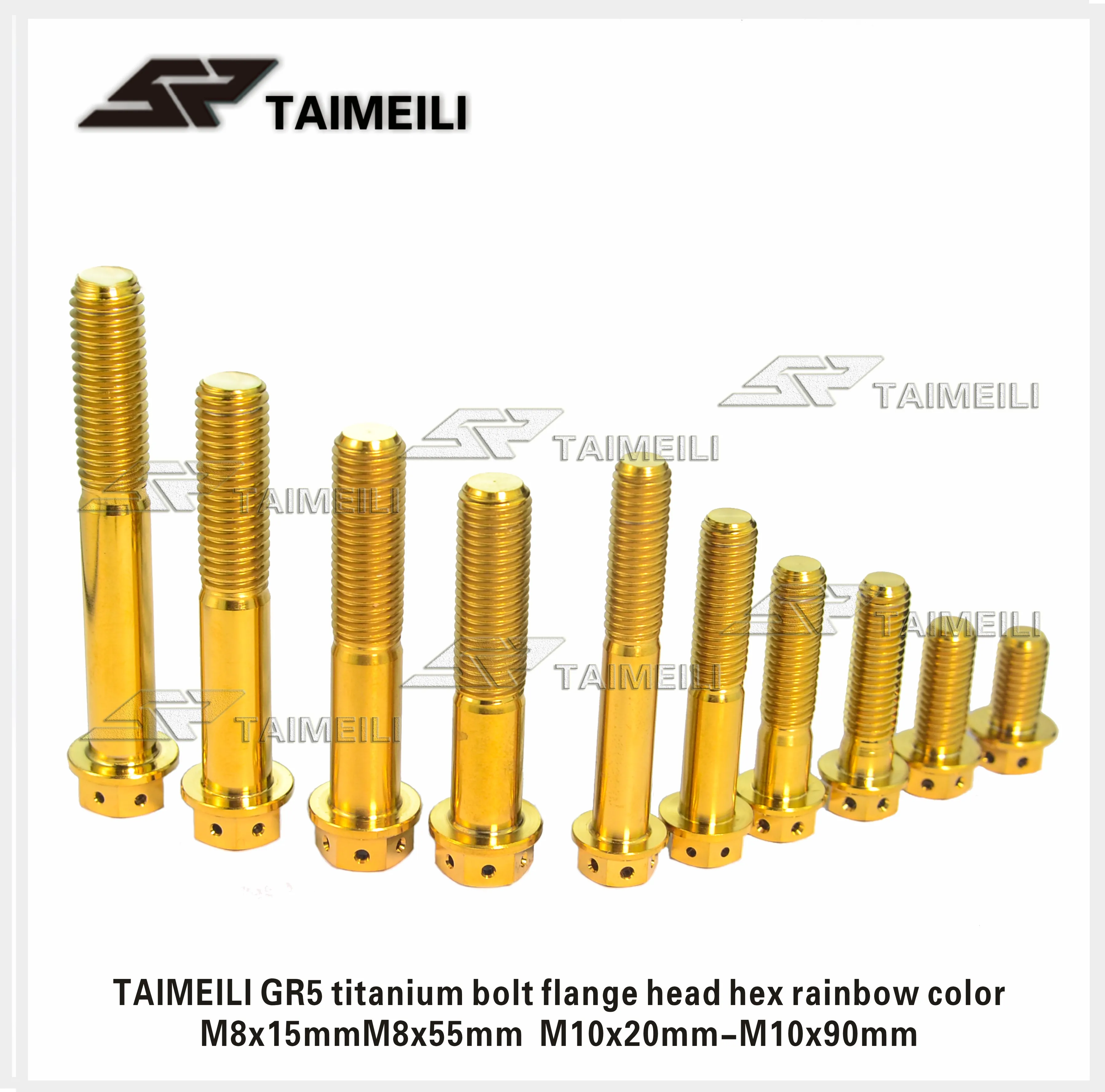 Титановый болт TAIMEILI GR5 фланцевая головка с шестигранной головкой цвет радуги
