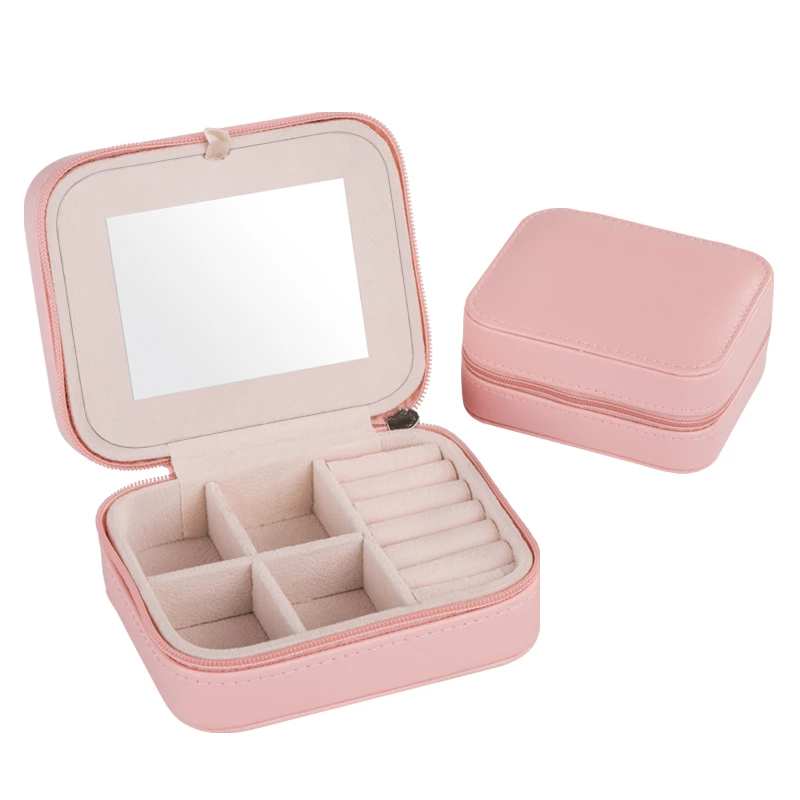 

Jewelry Display Case Portable Jewelry Storage Box Cosmetic Organizer For Rings Earring Necklace Make Up Organizer porta joias