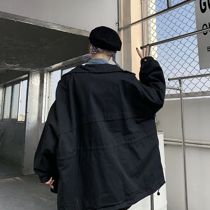 Neploe Harajuku джинсовая Лоскутная куртка на молнии, Двухслойное пальто большого размера с воротником, уличная одежда, имитация двух частей, куртки унисекс 55665