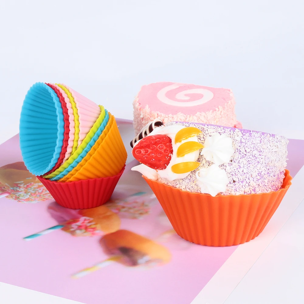 

6PCS Reusable Silicone Cake Cup Muffin Cases Baking Mold Liner Cupcake Wrapper Home Kitchen Pastry Tools Party Event Supplies