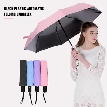 

Waterproof Cloth Black Steel Folding Umbrella Sun Umbrella Portable Multi-Function Outdoor Travel UV Walking Rain Umbrella