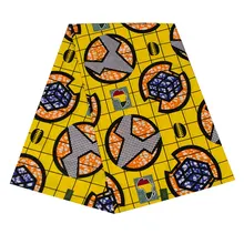 Желтая африканская набивная настоящая Вощеная Ткань 6 ярдов высокое качество Анкара настоящая нигерийская восковая ткань голландская настоящая восковая ткань