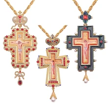Крестообразные подвески с крестиком Иисуса, распятье религиозное икона, византийское искусство, ортодоксальный крест для Священного Креста
