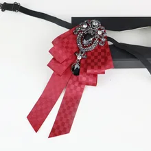 Британский дизайнер, модные новые стразы, галстук-бабочка для жениха, Красный бриллиант, галстук-бабочка, женский костюм, рубашка, мужские свадебные аксессуары