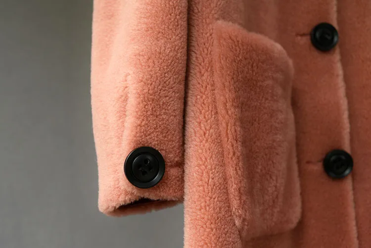 OFTBUY длинная парка зимняя куртка Женское пальто из натурального меха тканая шерсть плюшевый флис медведь плюшевая верхняя одежда Повседневный карман