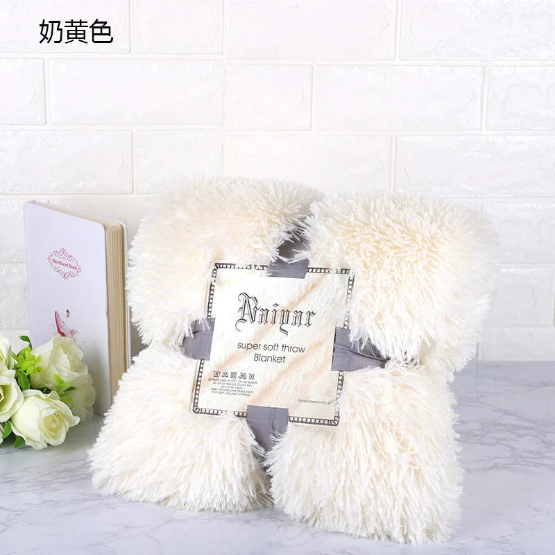 Milk Yellow Yomdid супер мягкое плотное одеяло элегантное уютное пушистое покрывало кровать диван покрывало длинное мохнатое мягкое зимнее теплое постельное белье - Цвет: Milk Yellow