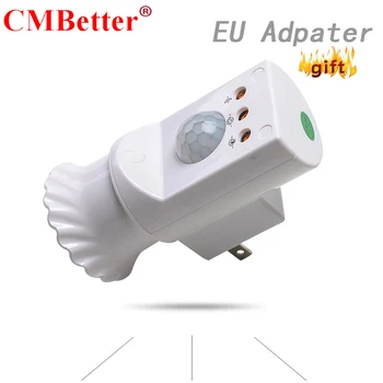 

E27 AC 220V Human Newest Body Infrared IR Automatic Sensor LED Bulb Light PIR Motion Detector Wall Lamp Base
