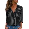 Elegant Striped Loose Shirt Autumn Women Tops and Blouses Retro Spring Long Sleeve Tunic Tops Women's Clothing Button Up Shirts 1