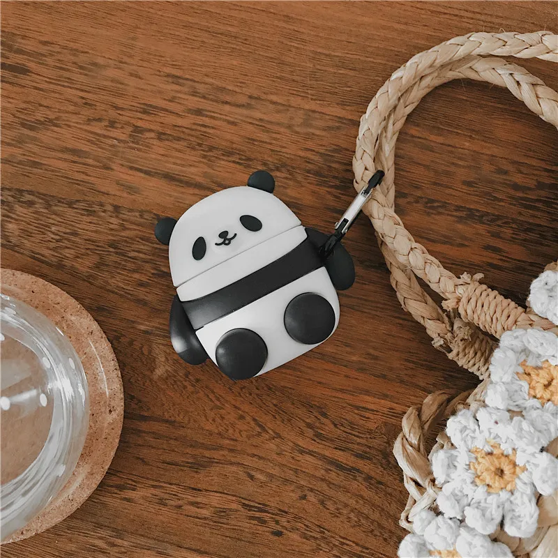 Для AirPod 2 Чехол 3D панда мультфильм мягкий силиконовый беспроводной чехол для наушников s для Apple Airpods чехол милый чехол Funda