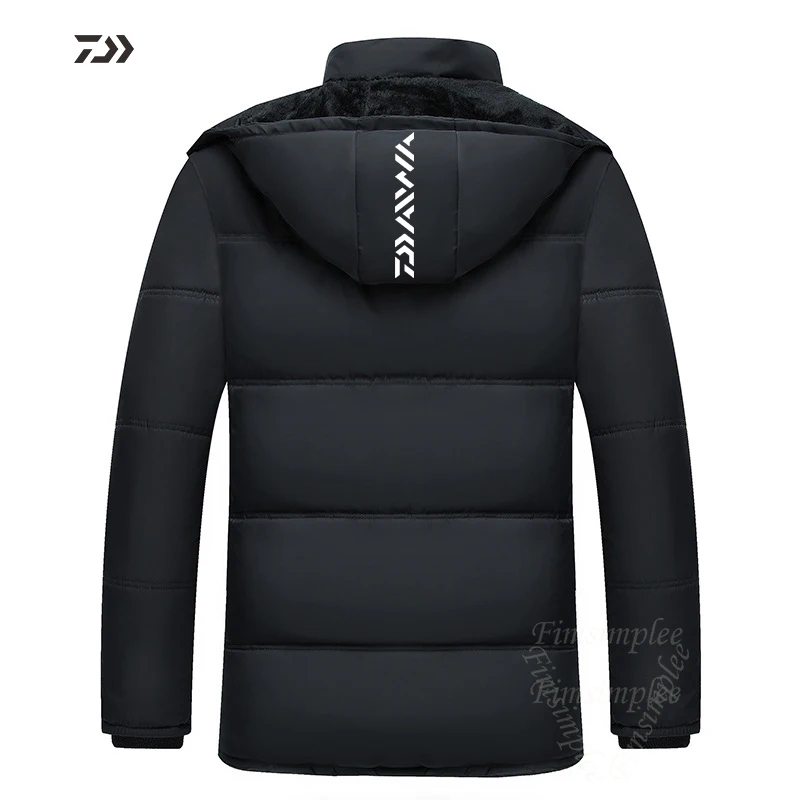 Daiwa одежда для рыбалки большой карман сплошной цвет сохраняет тепло ветрозащитный с капюшоном Спортивная одежда для улицы Мужская одежда для зимы Shitr
