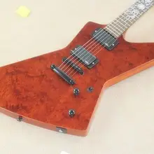 Особой формы электрогитара гриф из красного дерева с инкрустацией Солнечная пламя