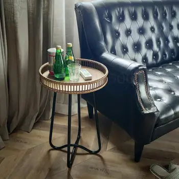 

Wrought Iron Log Table / Japanese-style Rattan Leisure Table / Rack Small Coffee Table