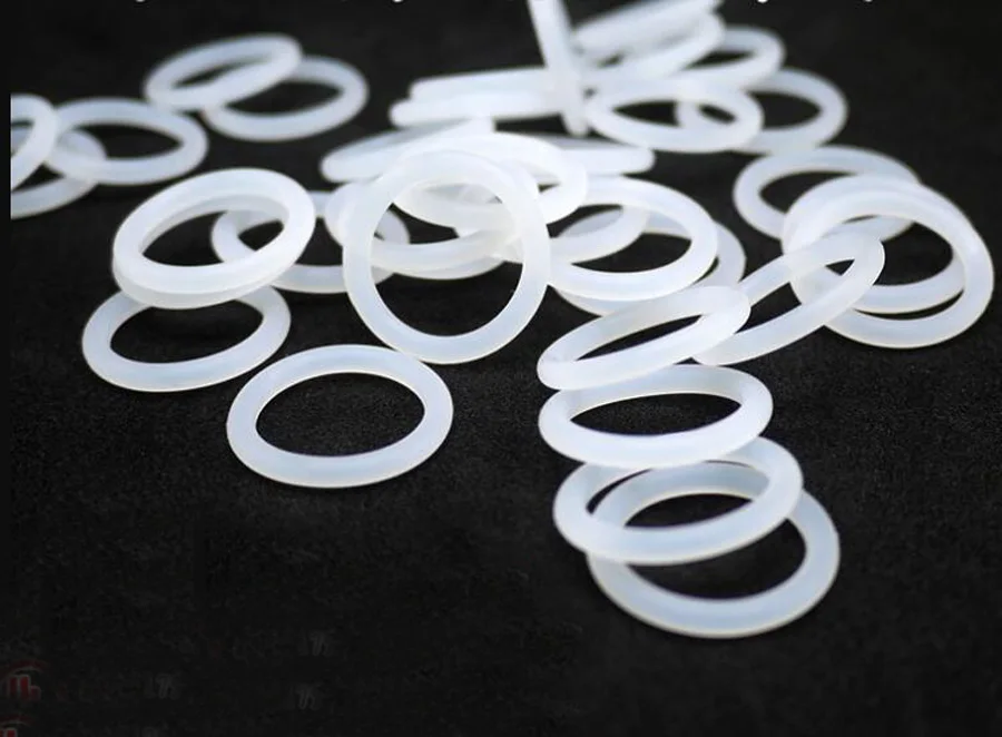 Food Grade Silicone O-Ring Seal Washer, White Rubber, 4mm Thickness, OD 15-80mm