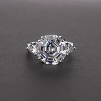 

Fashion Real 925 Sterling Silver Citrine Aqumarine Gemstone Wedding Engagement White Gold Ring Jewelry Gift Wholesale 5-12