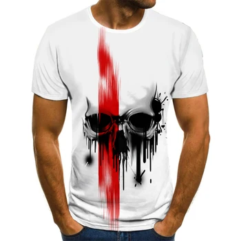 

Horror skull men's T-shirt summer casual clothing 3D printing fashion short sleeve new round neck shirt fashion trend