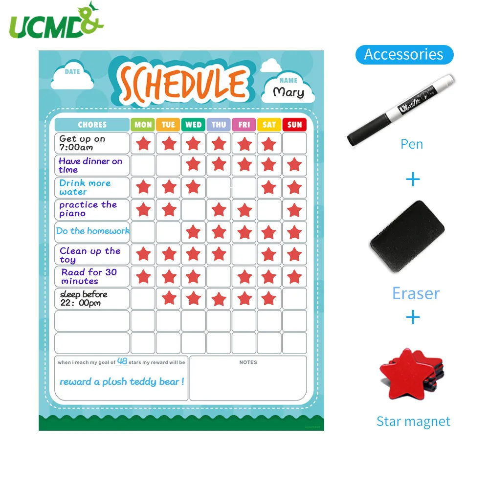 40x30 см детская Магнитная сухая стереть расписание доска магнитный календарь доска-Еженедельник для холодильника дома Kichen офиса