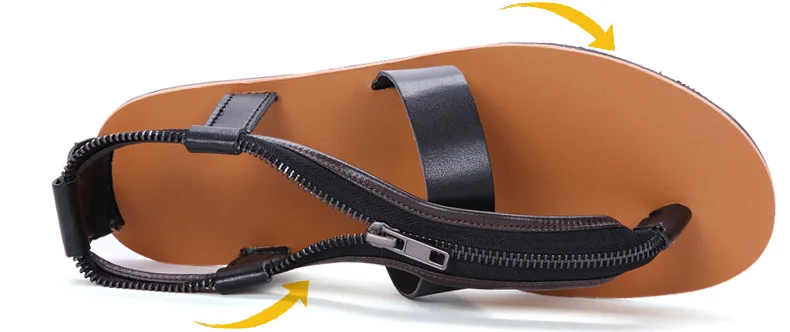 High Quality Men Sandals Leather England Style Male Beach Sandals Cow Leather Men Slippers Shoes