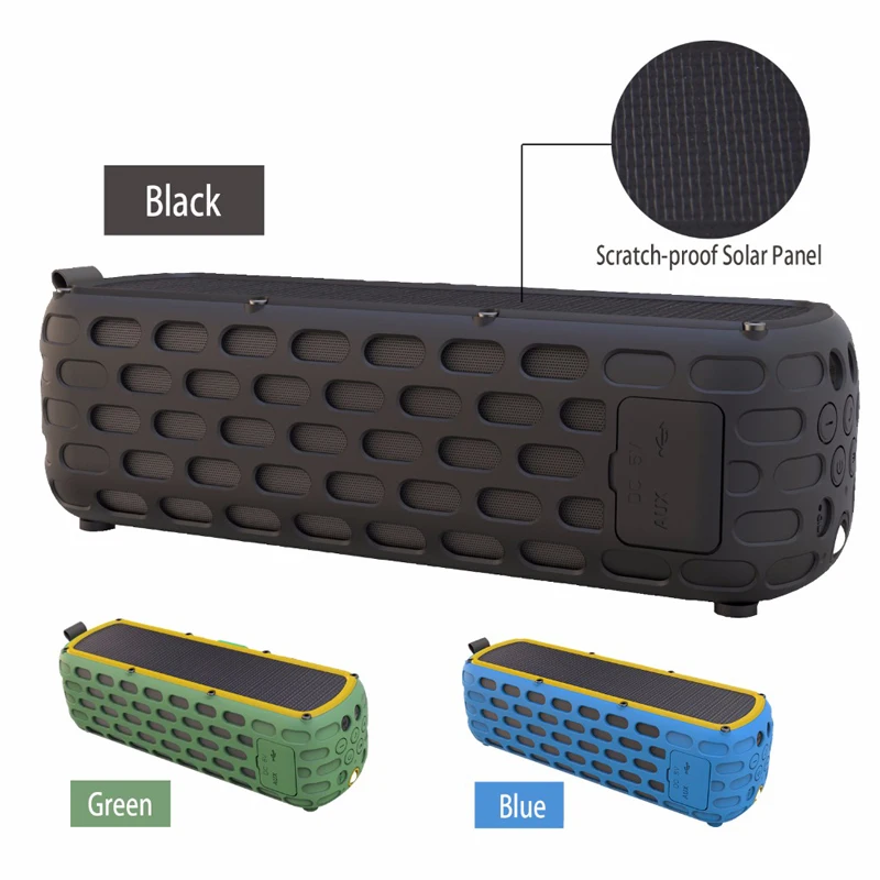 

Portable Wireless Bluetooth Speaker Waterproof Solar Bluetooth Speaker with LED light and Mic Compatible for iPhone Smart Device