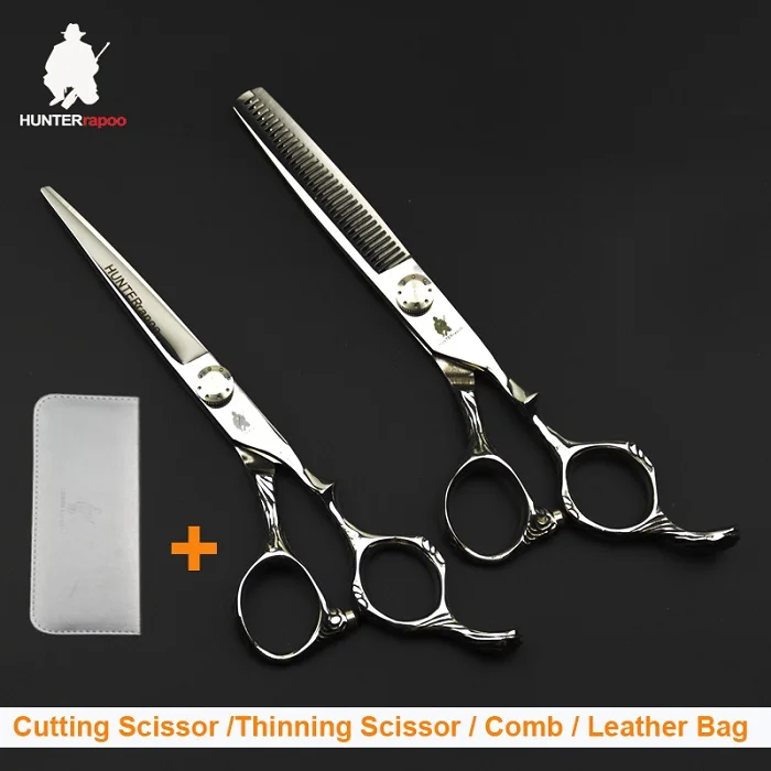 scissor set with bag 30% скидка HT9141 профессиональные ножницы для волос из нержавеющей стали набор домашних салонов для волос ножницы для парикмахерских - Цвет: scissor set with bag
