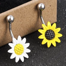 Arricel солнце цветок Медицинская нержавеющая сталь пирсинг пупка Кольца пирсинг тела, пупок ювелирные изделия