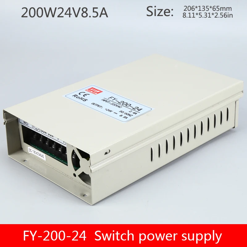 FY-200-24V8.5A200W источник питания с защитой от дождя DC Выход 24V8. 5A блок питания для работы вне помещений одиночный выход группы