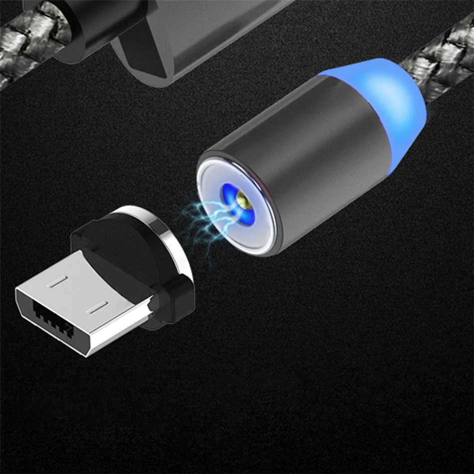 Магнитный usb-кабель для быстрой зарядки, магнитный кабель типа C для зарядки и передачи данных, шнур для мобильного телефона, 1 м, 2 м, кабель Microusb type-C для iPhone