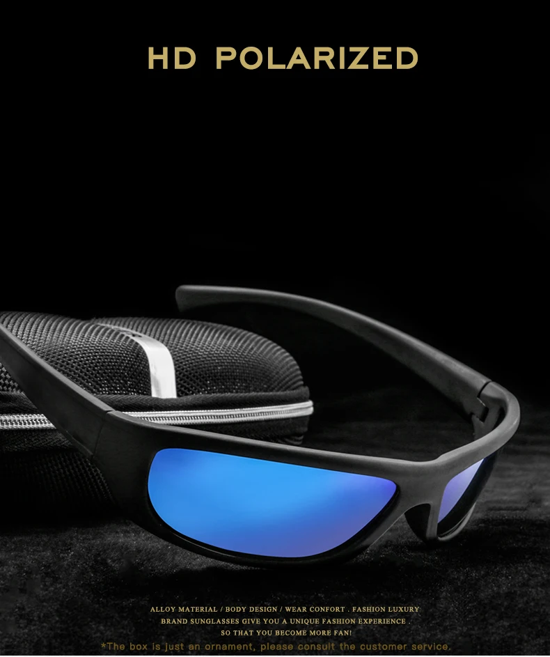 DOHOHDO Heißer Verkauf männer Polarisierte Sonnenbrille Männer Nachtsicht Sonnenbrille UV400 Schwarz Rahmen Sport Brillen Unisex Fahren Gläser – Detail 1