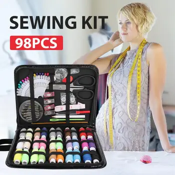 

with PU Case Premium Convenient Practical Sewing Tool Thread Needles Sewing Kit Button Tape Beginner Emergency Repairs Clothing