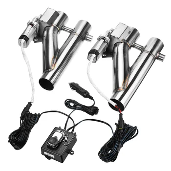 

3" 2'' 2.25'' 2.5" 2x Electric Exhaust Cutout Kit Y pipe Exhaust Control Valve With Dual Valve System Switch Remote Control Kit