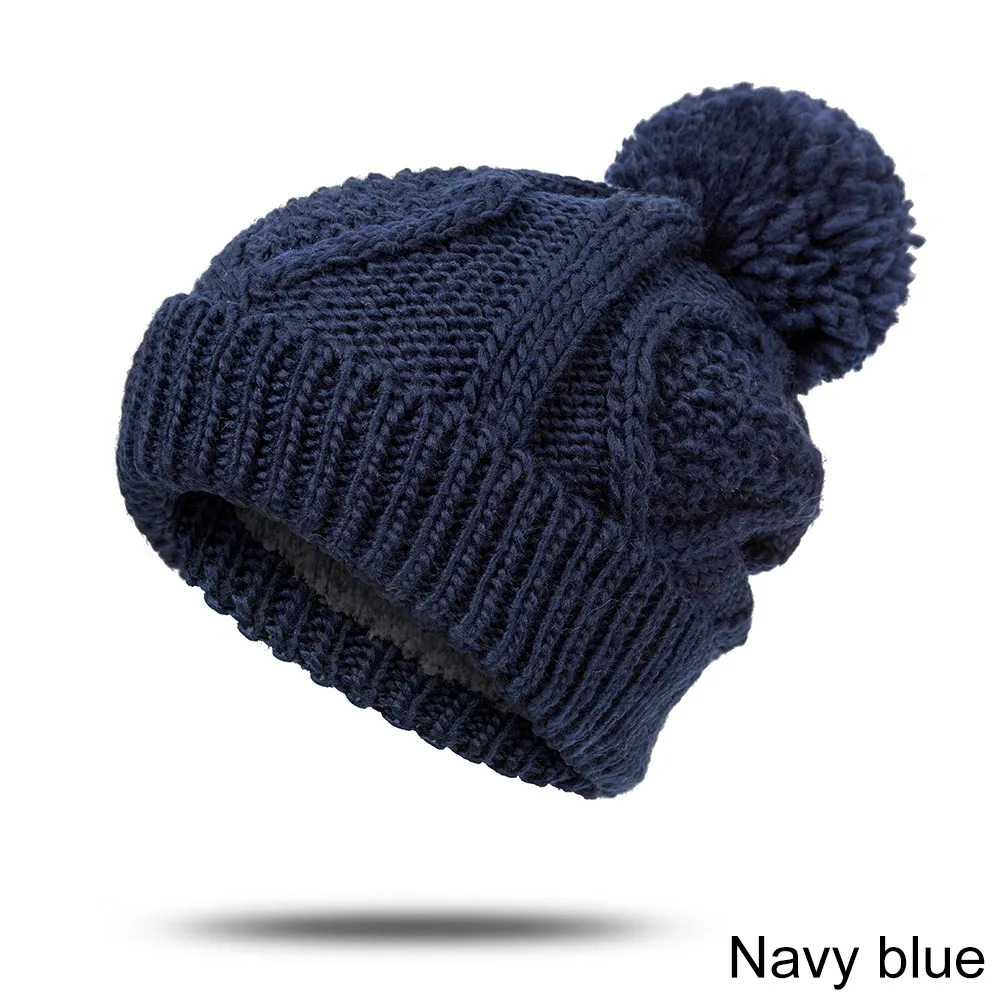 Зимняя шапка женская модная теплая зимняя шапка вязаная шерстяная шапка - Цвет: 6