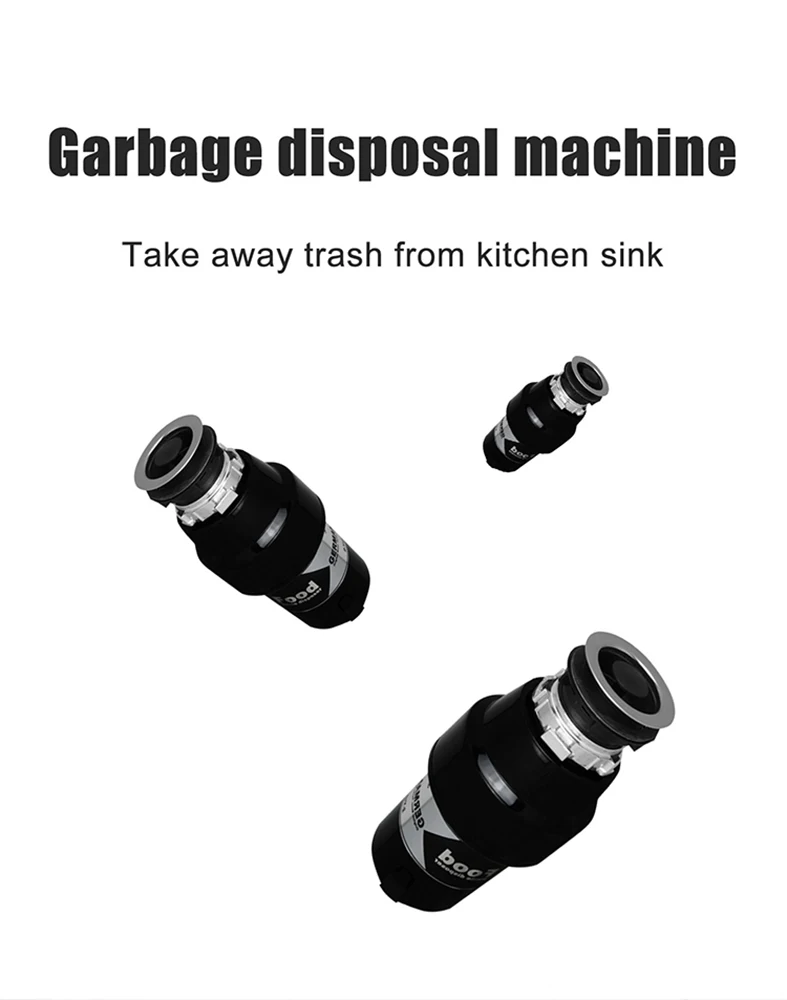850W motor garbage processor disposal Crusher 3/4HP Continuous Feed Food Waste Disposer Stainless steel Grinder Air Switch 5