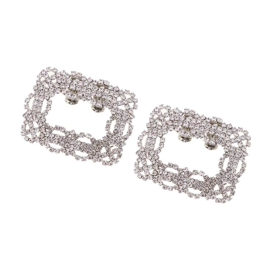 2pcs Vintage Crystal Sparkle Shoe Clips Buckles Wedding Bridal  Decorations Shoes Clips Bridal Wedding Party Shoes Accessories