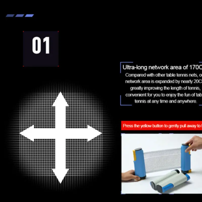 Сетка для настольного тенниса портативная выдвижная стойка для пинг-понга сетка для любого стола Выдвижная сетка для Стола Пластиковая прочная сетка портативная