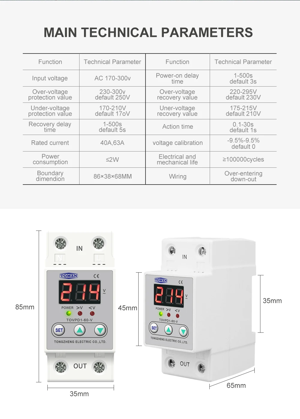 automática, trilho din 40a, 60a, relé ajustável,