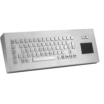 

Rugged Stainless Steel Industrial PS/2 Or USB Interface Desktop Keyboard with touchpad With 65 Keys metal trackpad keyboard